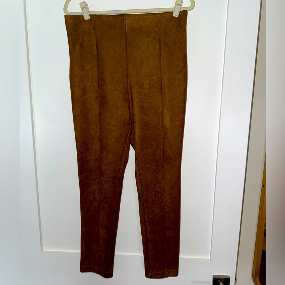 LOFT Faux Suede Side Zip Leggings NWOT